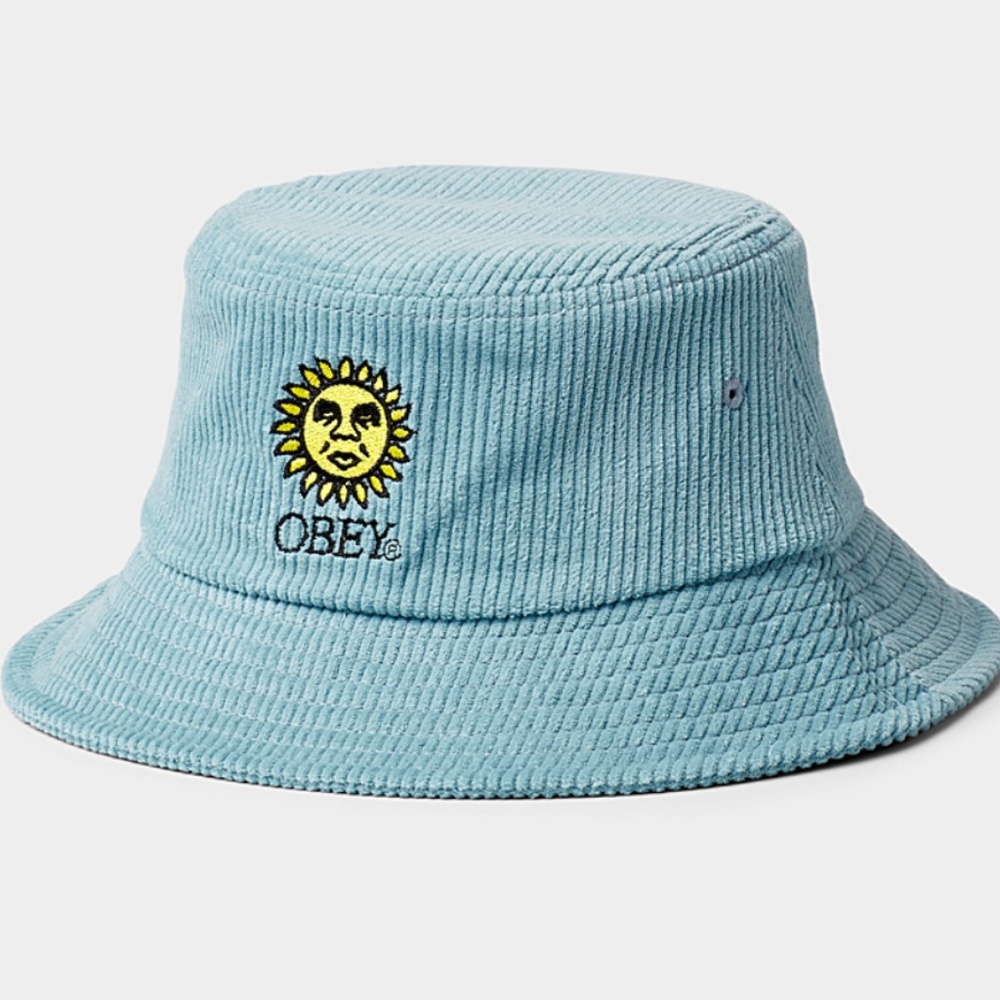 Obey unisex gray-blue sunrise corduroy bucket hat NWT